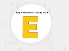 Baby Boy Nicknames Starting with E