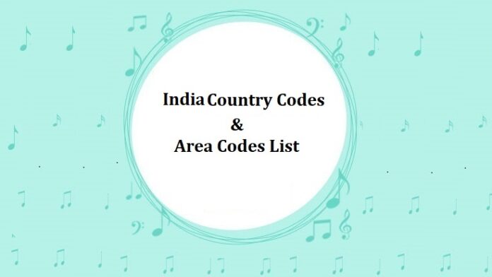 India Country Codes & Area Codes List