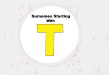 Top 1000 Last Names That Start with T Surnames & Last Names Starting with T