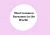 Most Common Surnames or Last Names in the World