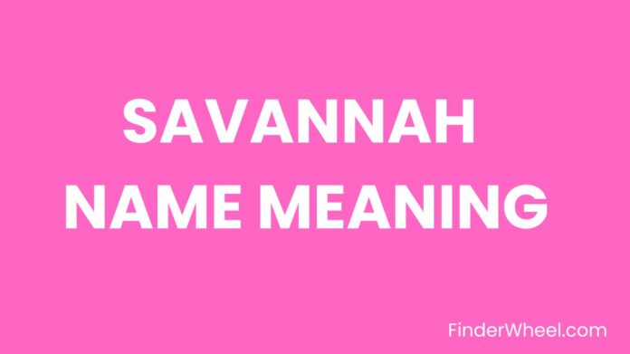 Savannah Name Meaning