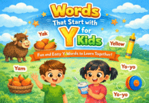 Words That Start With Y for Kids Words That Start With Y for Kids