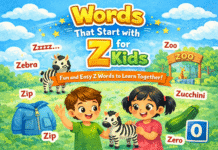Words That Start With Z for Kids Words That Start With Z for Kids