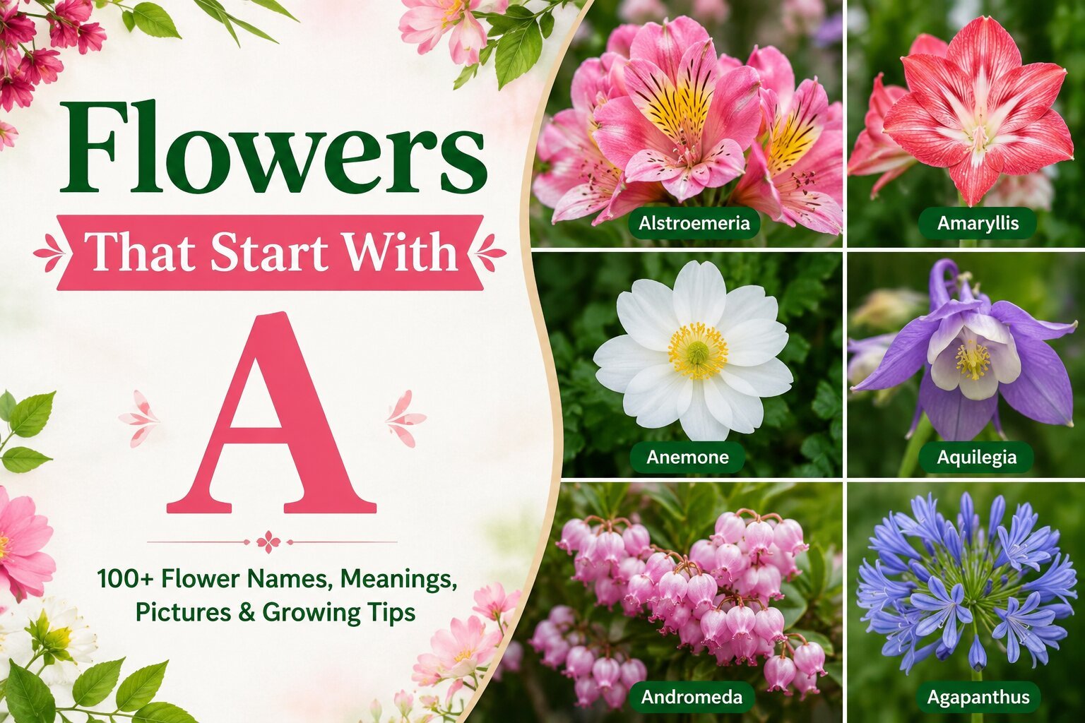100+ Flowers That Start With A – Names List, Meanings & Pictures